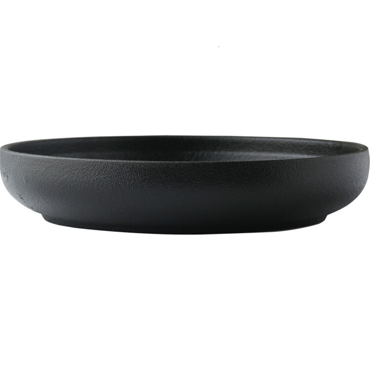 China Style Snowflake Glazed Shallow Dish Soup Dish Black And White Salad Dish Baked Rice Dish Deep Bowl Dish Wholesale