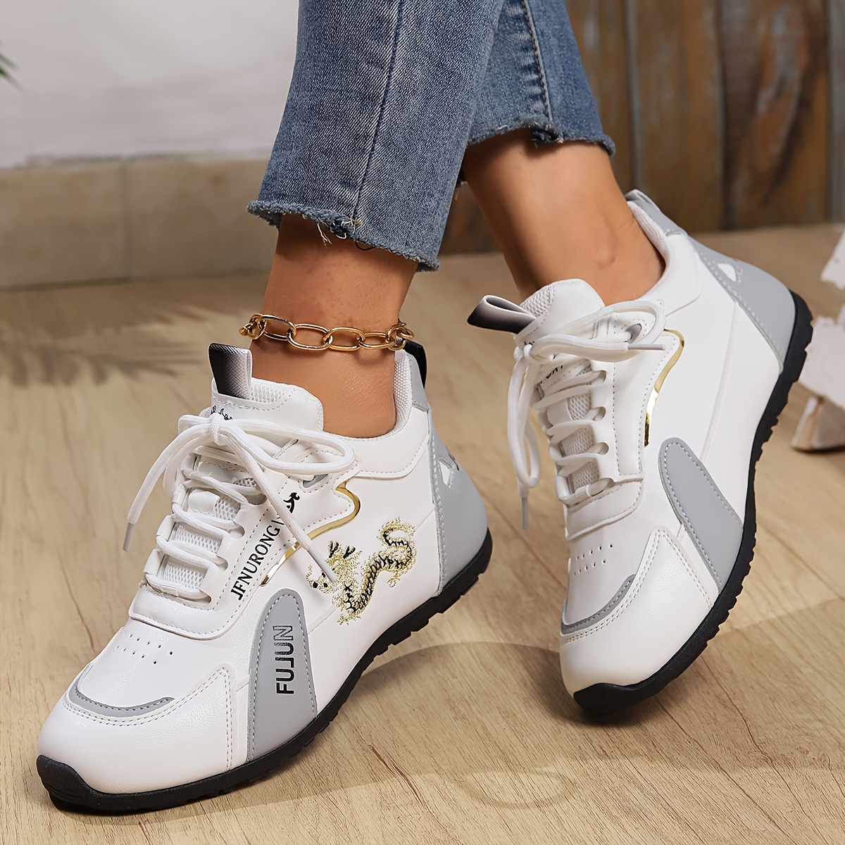 Women's Fashion Sneakers, Cartoon Trendy Style, Casual Sports Shoes, Comfortable Low Top Sport Shoes