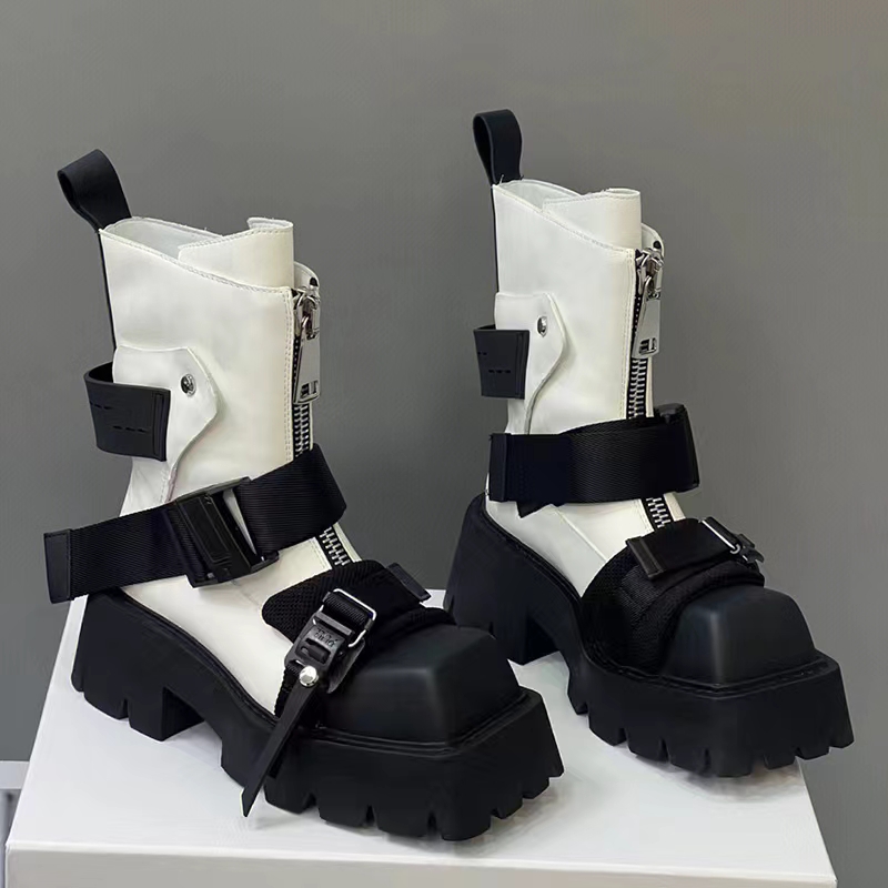 Short Autumn Women Botines Woman Fashion Thick Sole Flats Heels Ankle Booties Slip On Ladies Winter botas femininas 12f4