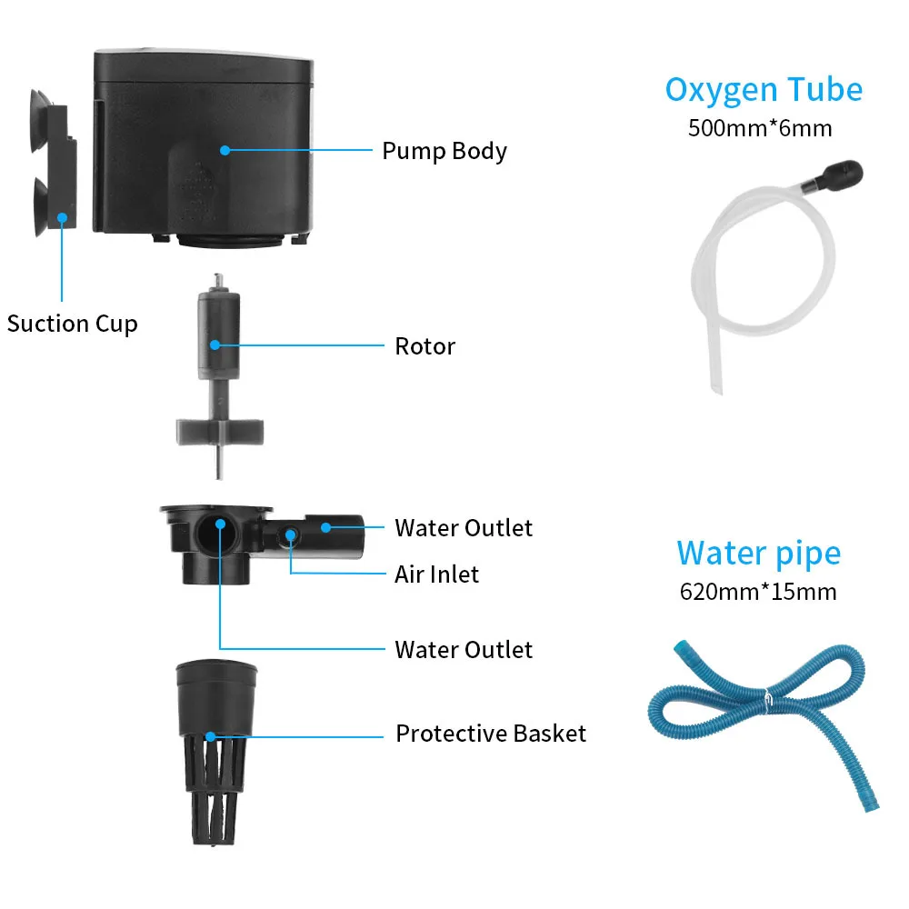 Resun RS-168B/268B/368B/468B Submersible Fish Tank Three-in-one Filter Aeration and Wave Pump