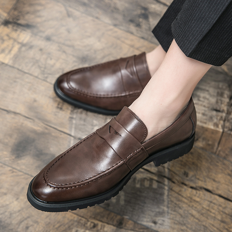 Casual Mens Leather Breathable Business Designer Brand Office Loafers Formal Classic Smile Footwear Dress Shoes for Men Flats 48 2ceb