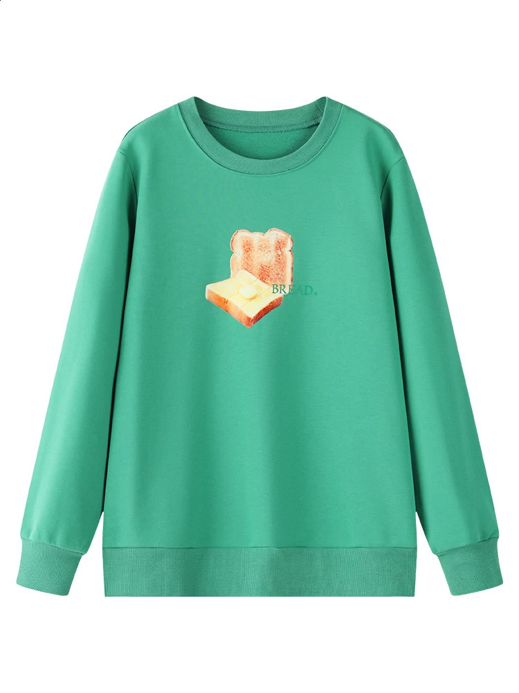 DUSHU Printed Sportswear Womens Solid Loose Warm Pulling Flower Round Neck Korean Casual Winter Top 240827