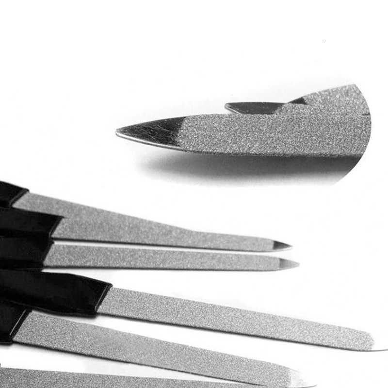 New metal double-sided nail file tool plastic handle light nail file DIY professional processing tool for UV gel polishing W240829