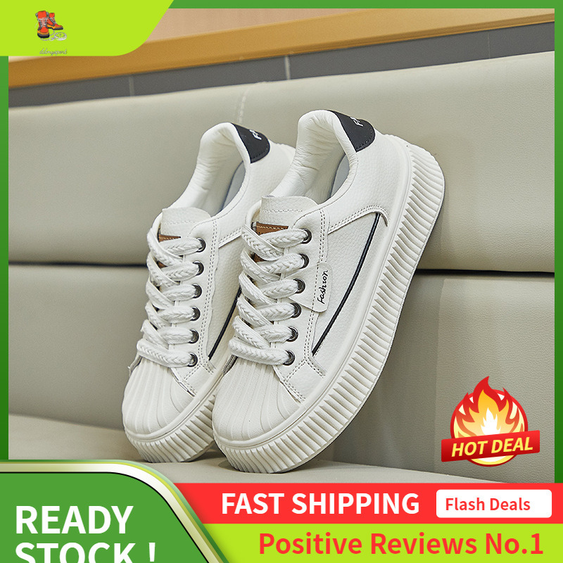 Ddmysports Spring New White Shoes Korean Edition Ins Sports Running Female Students Thick Bottom Eight Increase Leisure Street Photo OUTDOOR