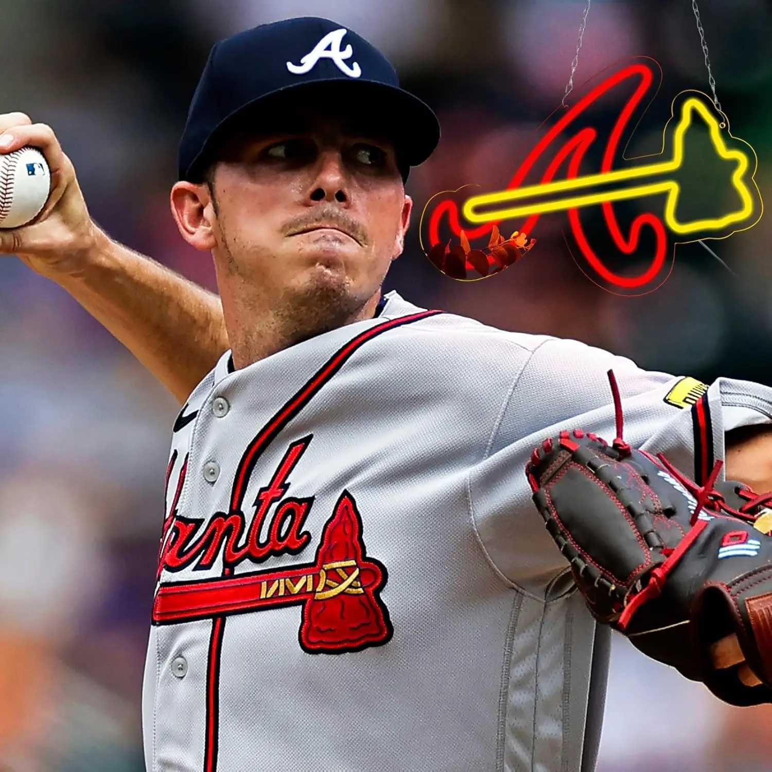 Other Home Decor Braves Neon Signs baseball team Neon Light Signs for Bedroom Man Cave Party Bar Parties Bars Wall Art and Game Room Decor T240829