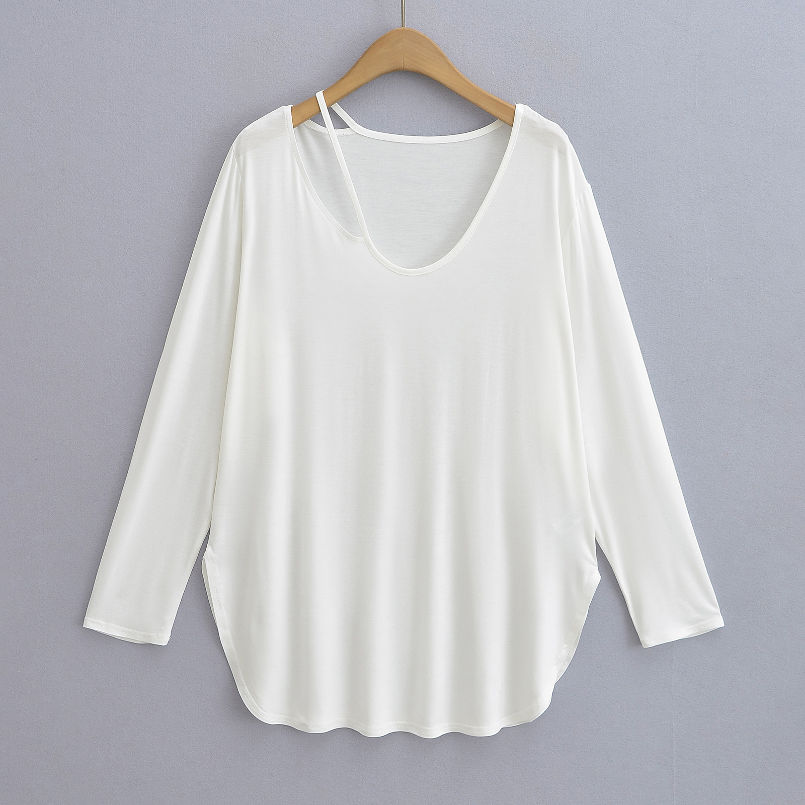 Wholesale New Product Women's V-neck Plus Size Tops Loose Long Sleeve T-Shirt Casual Dress Tee