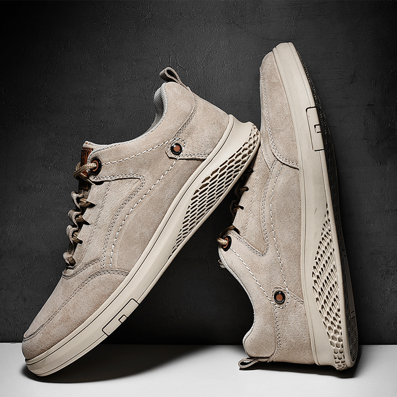 Men Shoes Leather Casual Suede Shoes Men Non-Slip Rubber Luxury Flats Mens Sneakers Male Leisure Walk Shoes Man Fashion Footwear