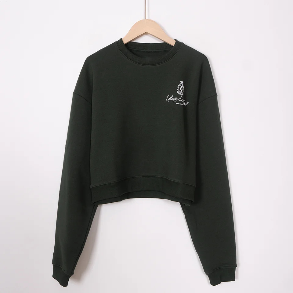 ZESSAM York Letter Graphic Print Sweatshirt Women Long Sleeve Sporty Female Pullover Vintage Casual Short Style Lady Top 240827