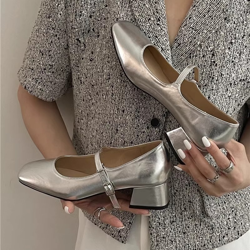 Mary Women Jane Woman Square Toe Pumps Patent Leather High Heels Dress New Designers Wedding Shoes Spring Buckle Sandals 971e