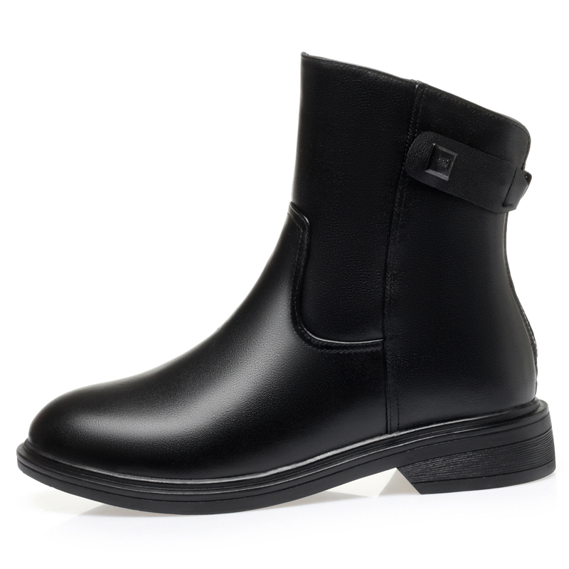 Winter AIYUQI Shoes Large Size 41 42 43 Non-slip Short New Boots Genuine Leather Warm Natural Wool Women Snow Boot ee6b