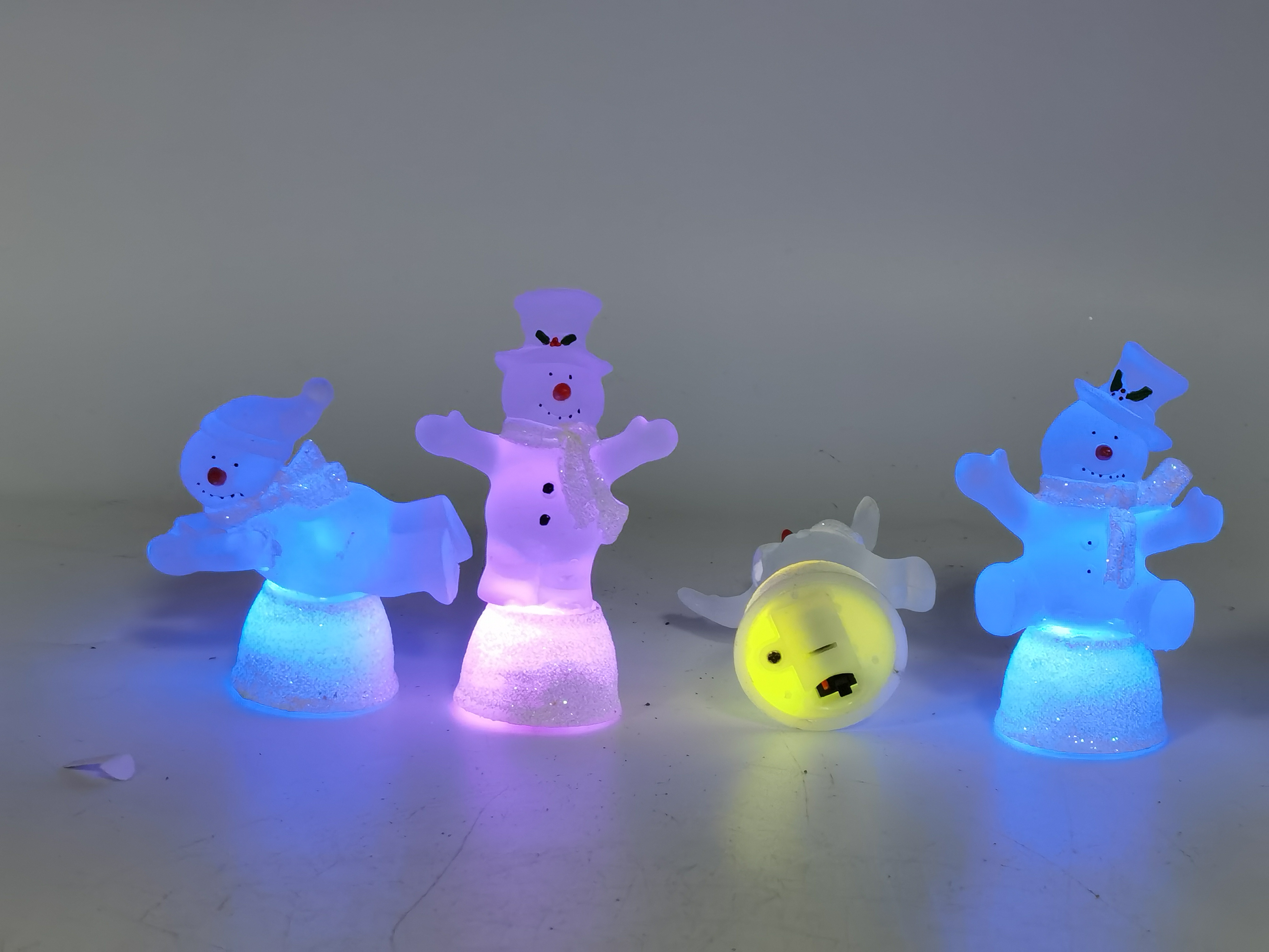Christmas Snowman standing posture LED night light small decoration 4-piece set