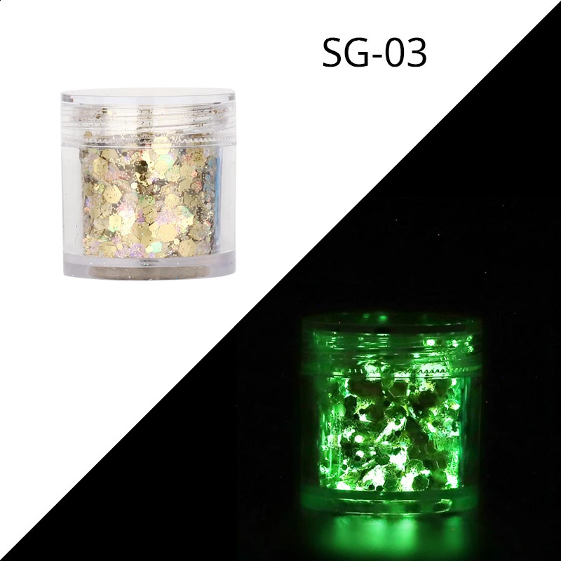 15 colors holographic glitter mixed size hexagonal glitter 10g/bottle processed glitter 240829