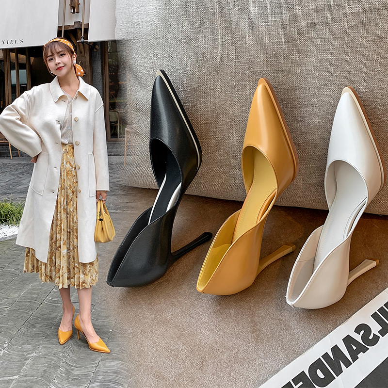 2025 new Spring Pumps Pointed Toe Thin Heel Shoes for Women Sheep Suede Leather High Stiletto Heels atos de mujer 590c