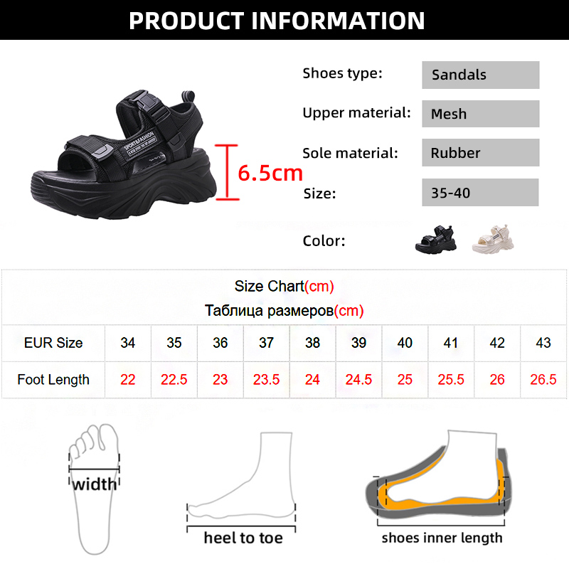 Rimocy Women's Black Chunky Sandals Summer 2023 Fashion Platform Walking Shoes Woman Thick Bottom Non Slip Beach Sandalias Mujer
