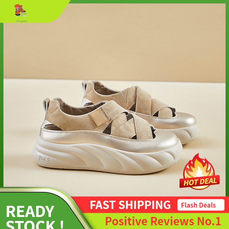 Ddmysports Summer White New Korean Version Ins Female Student Height Increasing Breathable Sports Board Casual Shoes RM OUTDOOR