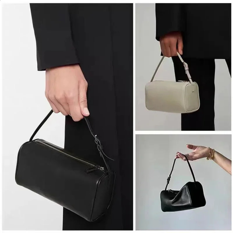 Trend Elegant Leather Pen Holder Bag Suede Leather Underarm Cowhide Small Square Soft Handbag 240830