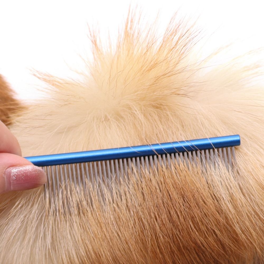 Stainless Steel Pet Flea Comb Non-rust Dense Tooth Dog Grooming Comb Colorful Dogs Cleaning Brush Comb for Dogs Puppy Cats