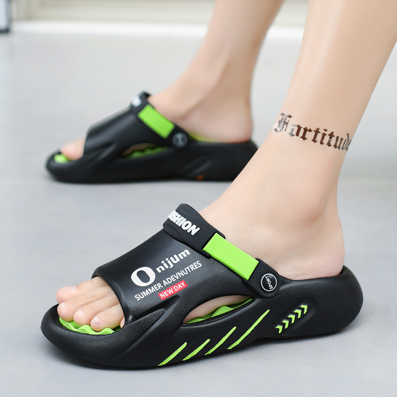 Fashion Men Massage Slippers Indoor Outdoor Sandals Beach Casual Shoes Comfortable Soft Sole Slides Men's Sandals Big Size 46 47