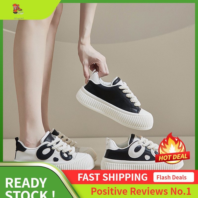 Ddmysports Spring New Korean Edition Little White Women S Instagram Trend Student Sports And Leisure Street Shoot Thick Sole Elevated Board Shoes M OU