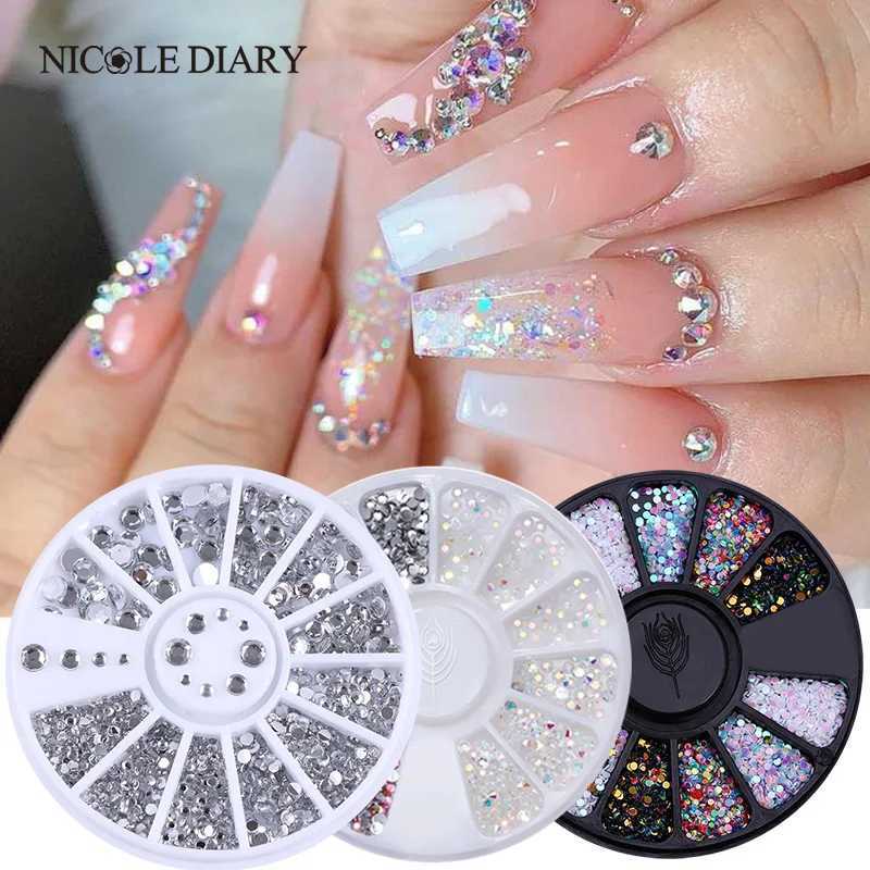 Mixed color sparkling nail rhinestone flat back crystal gemstone irregular jewelry beads handmade 3D nail art decoration accessories W240829