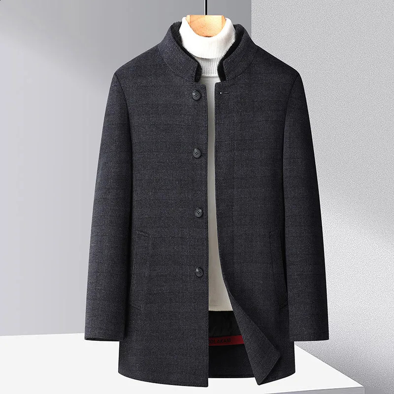 High quality lined detachable wool windbreaker for men in winter ultra-thin suitable for wool jackets mens thick wool warm jacket 240829