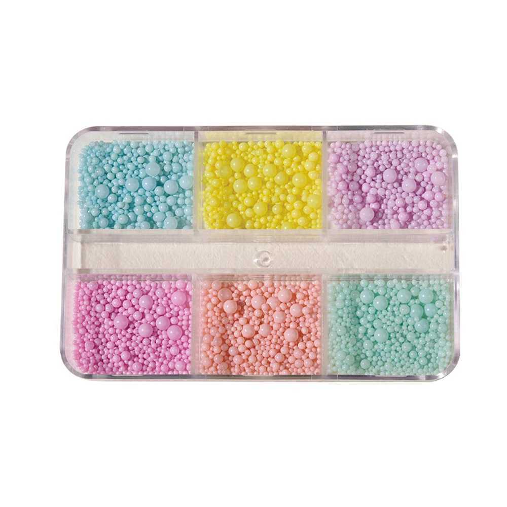 1 box of mini Macaron Bubble Nail Beads Charm 3D full-color resin candy caviar nail bead decoration DIY Kawaii nail accessories W240829