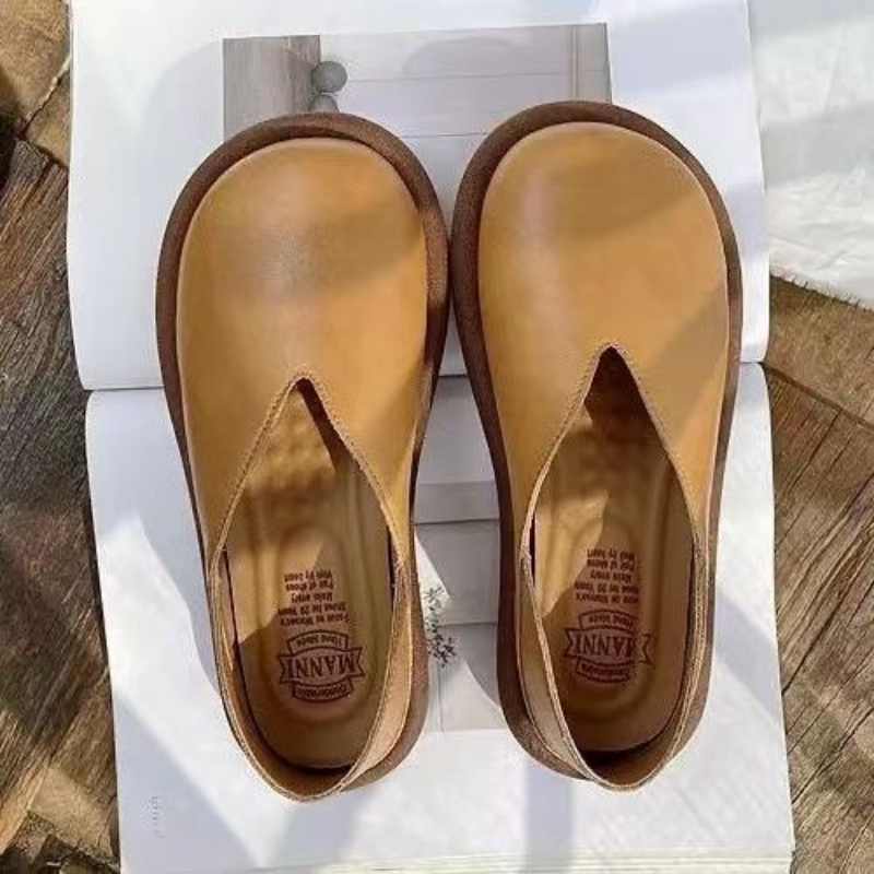 Shoes for Women 2024 Round Toe Normal Leather Casual Ladies Summer Footwear Flats Flat 39 Fashion Stylish Quick Delivery Young E