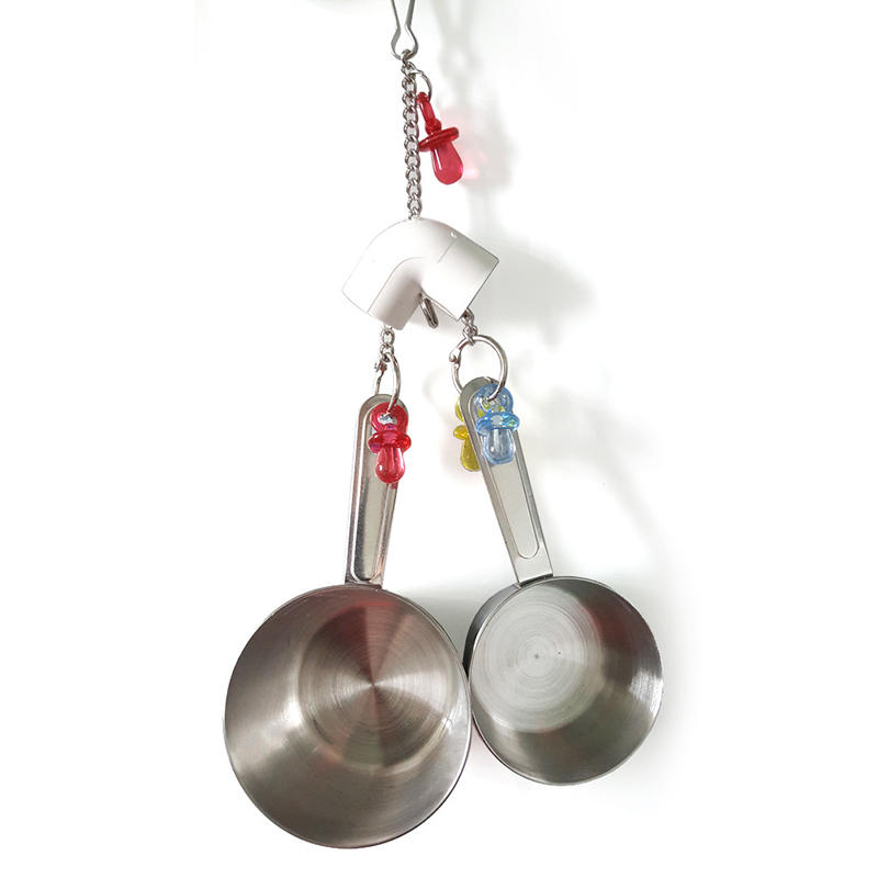 Parrot Toys Stainless Steel 2 Pots Budgie Toys Large Bird Toys Funny Cockatiels Parakeet African Grey Parrots Chicken Bird Toys