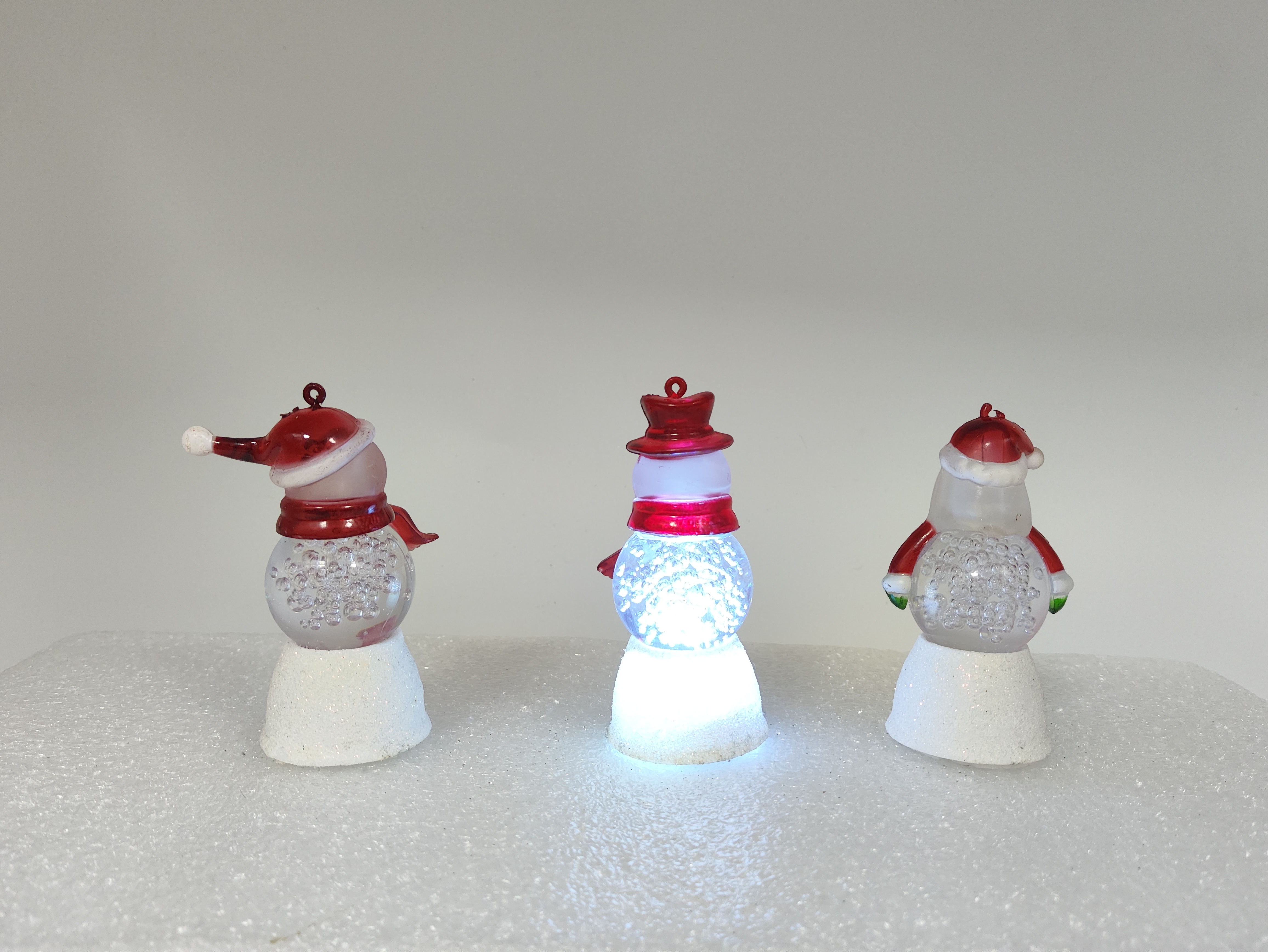Christmas gift Bubble ball snowman three-piece set for children LED lights Christmas ornaments