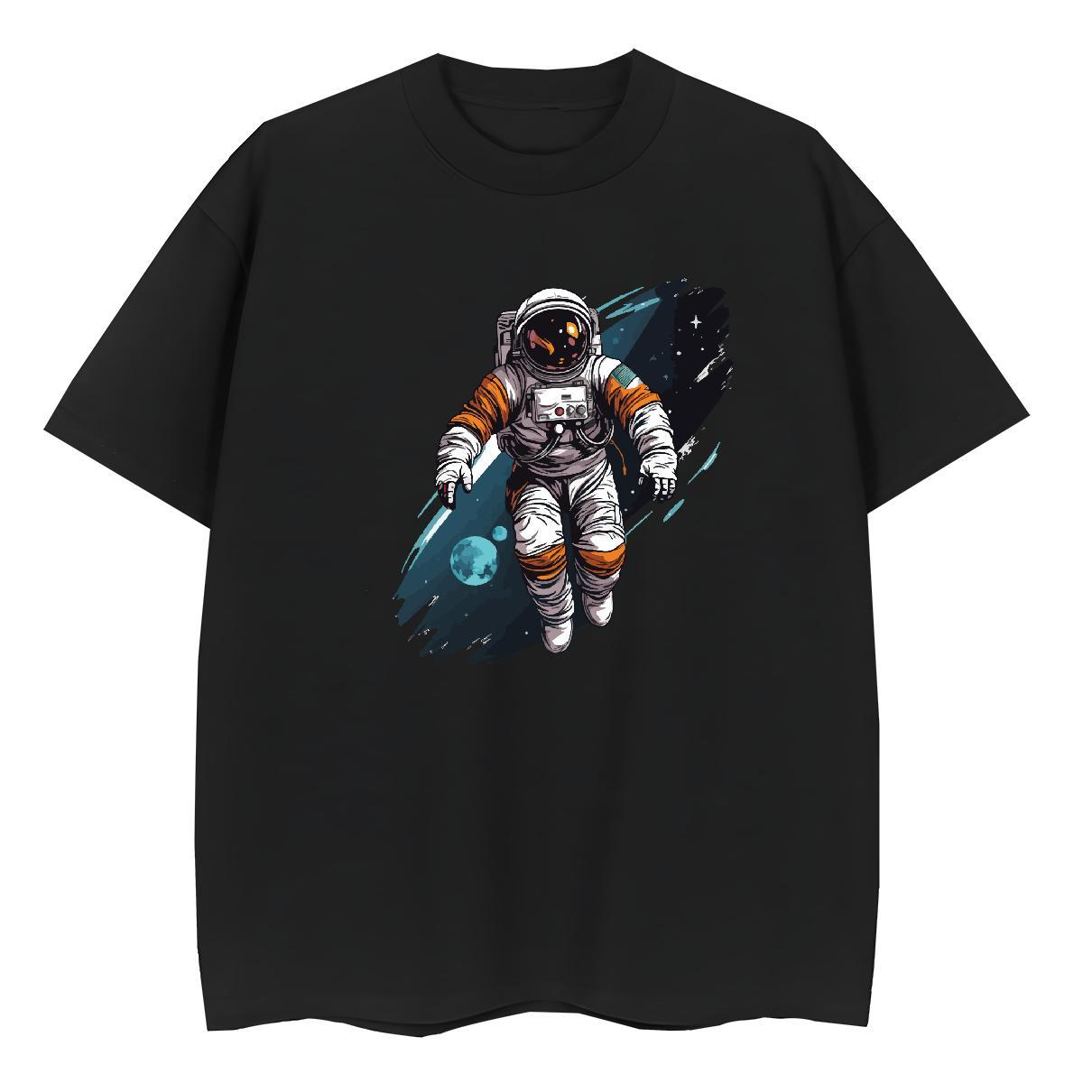 High quality Womens Tshirts 100% Cotton 230g universe Street T Shirt For Woman Round Neck Short Sleeve Skull Tops Tees