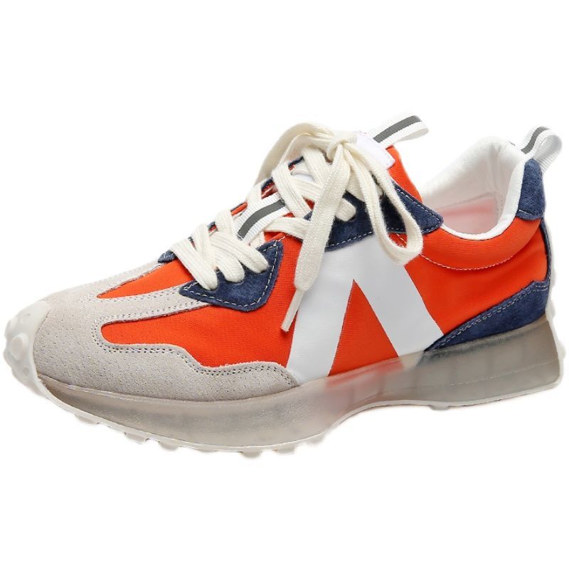 Blue Platform Women Casual Lace Up Thick Sole Woman Beige Chunky Sneakers Leather Vulcanize Shoes