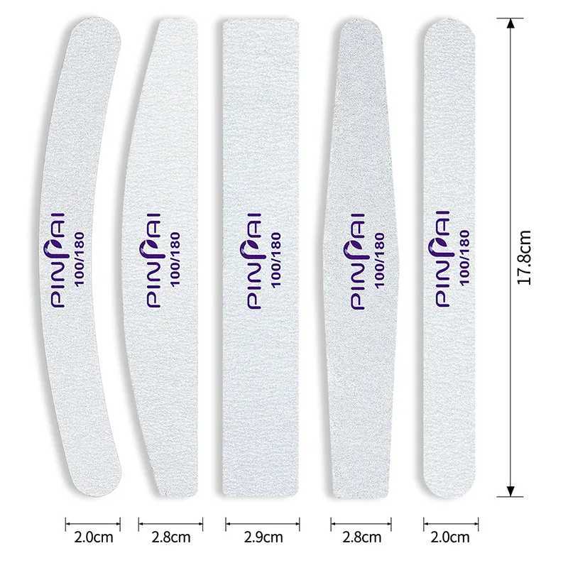 Double sided nail file sturdy and thick nail file used for hand polishing half moon lime 100 180 grit nail file nail tool W240829