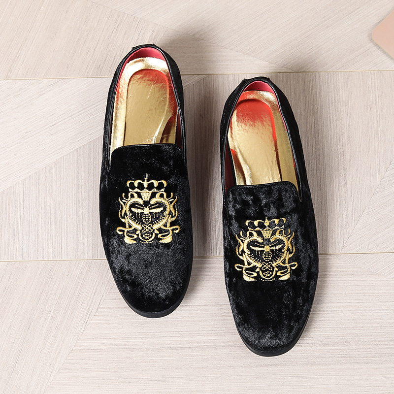 Dress Wedding Casual Men New Loafers 2024 New Lazy Flats Embroidery Driving Moccasins Man Suede Leather Shoes ato c14d