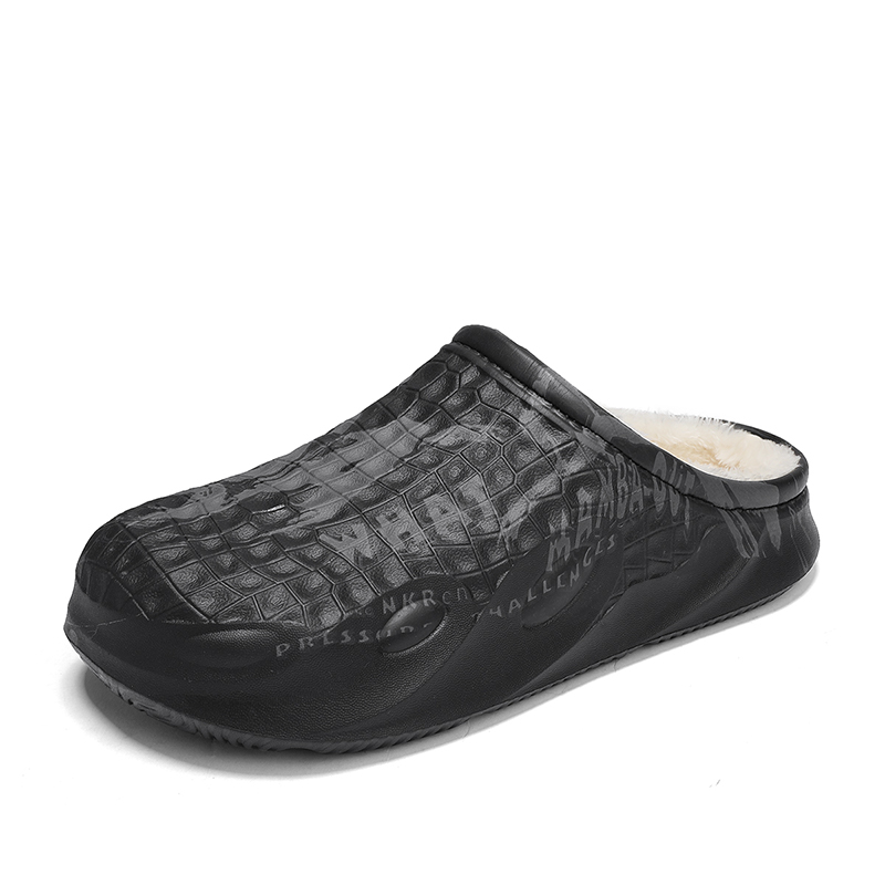 Winter Thick-soled Feces-slip Non-slip Warm Cotton Shoes for Home Wear with Bags and Men's Wool Slippers