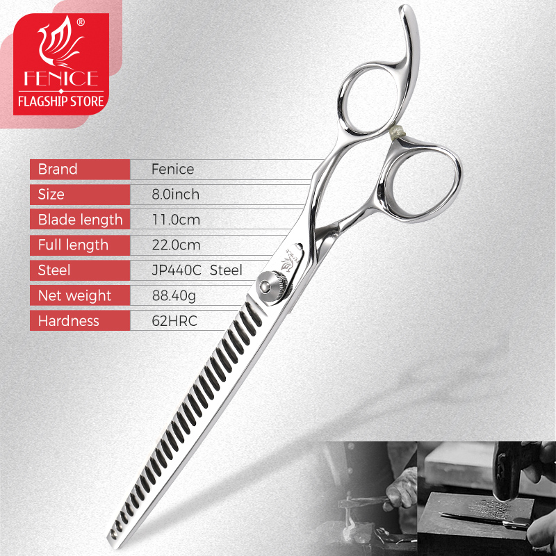 Fenice Professional 8 inch 26 teeth Dog Scissors Pet Grooming Scissors Thinning Shears Animal Haircut Supplier