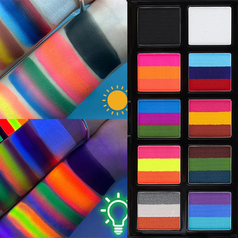 26 childrens and adult color body and painting kits 10 color makeup palettes with brushes Halloween carnival artist role-playing art 240829