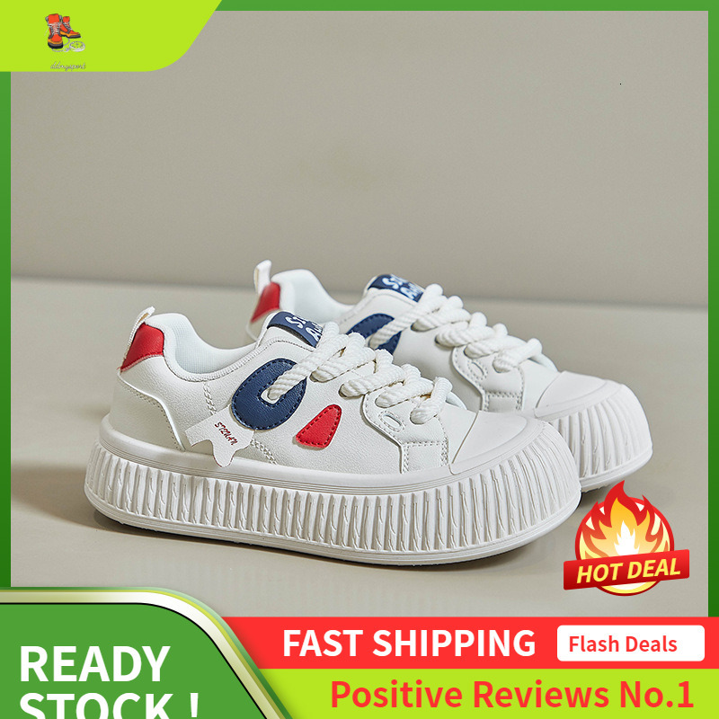 Ddmysports Spring New White Korean Ins Trendy Female Students Thick Soled Eight Increasing Sports Board Casual Shoes XT OUTDOOR