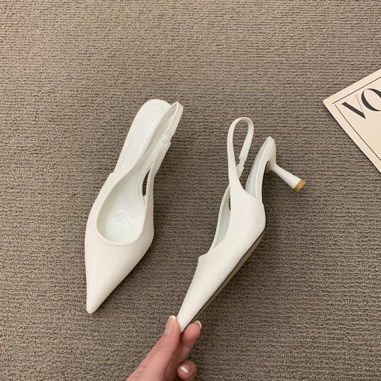 Fashion Women Sandals Party Pumps Thin High Heels Elastic Band Black White Beige Rose Summer Dress Shoes Woman Ladie Pumps