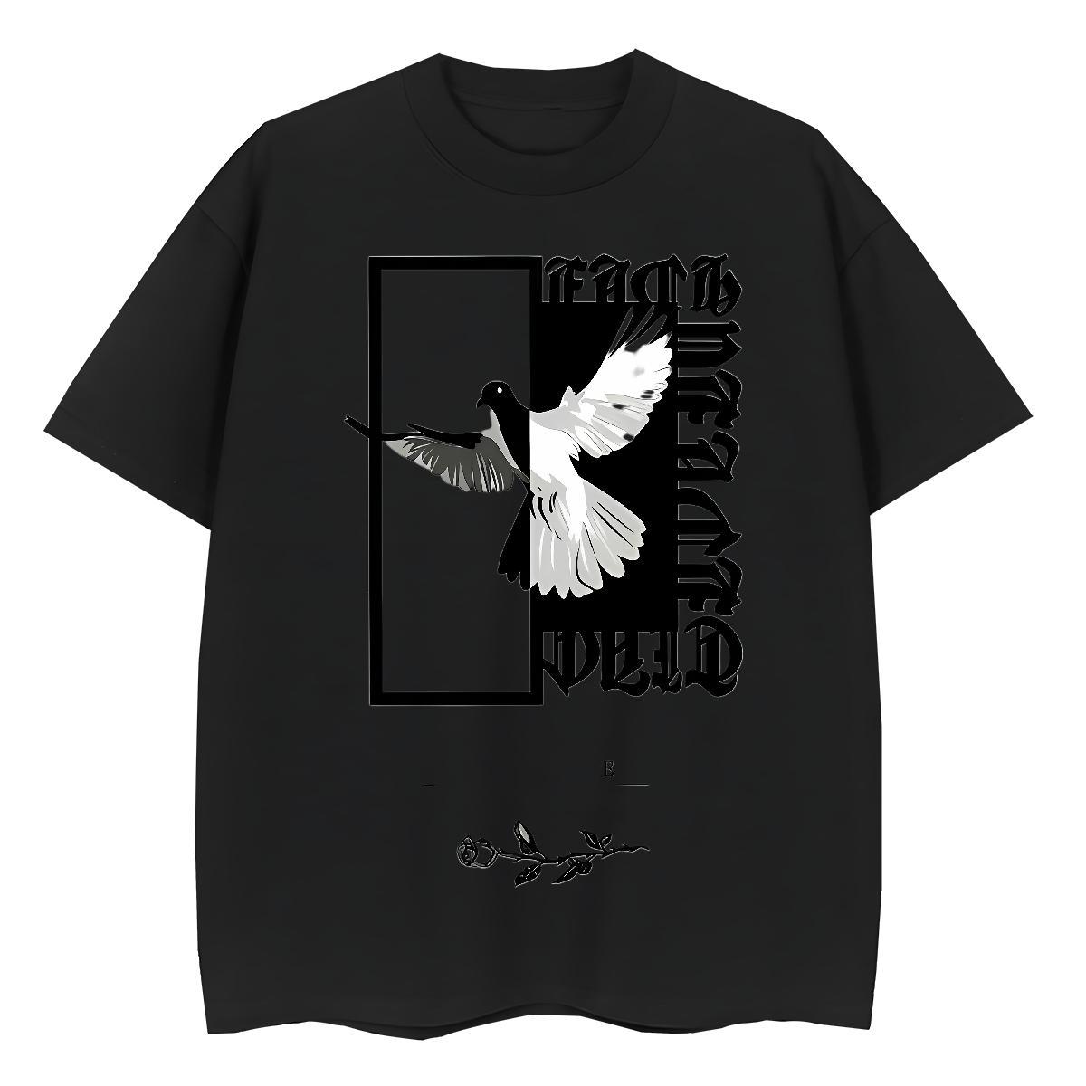Comfortable Women Tees 230g 100% Cotton art Home Outdoor T shirt O Neck Short Sleeves DIY Anime Printed Polos