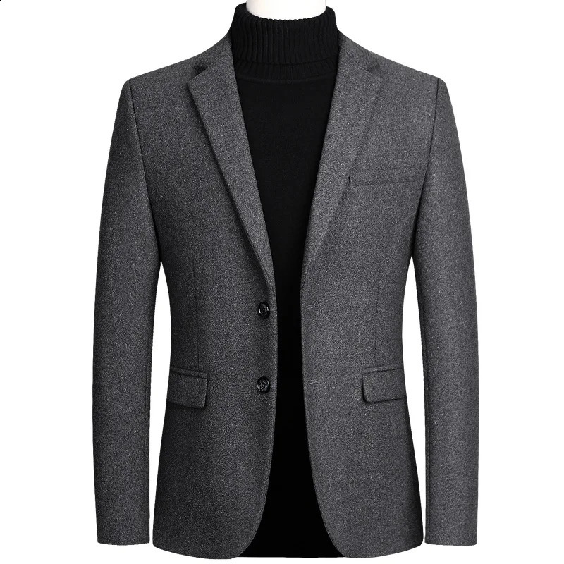 Mens wool jacket outerwear notch collar set slim fit mens casual business wool spring/summer mens jacket 240829