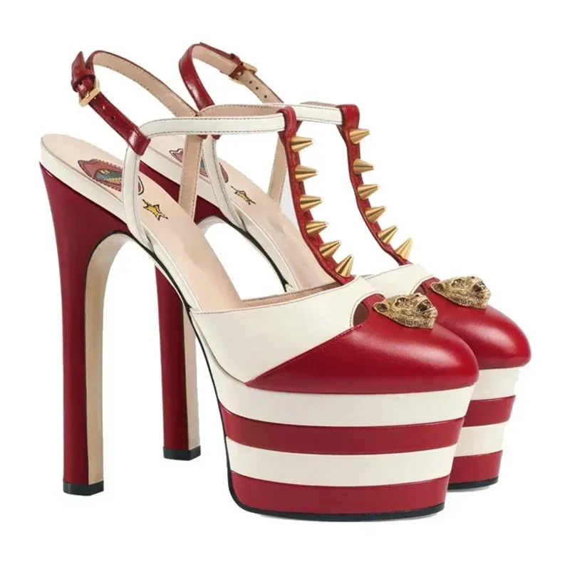 dh5367242 Sexy Brand Rivet 16cm Heel Sandals Platform Party Wedding Ball T-stage Women High Quality Large 43summer Female Shoes 29a1 84b5