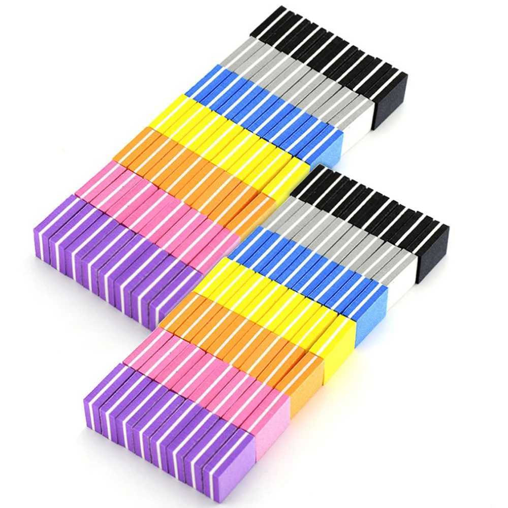 10/25/50Pcs Mini Nail File Blocks Hand Buffer 100/180 Sanding Color Sponge Nail Polishing Blocks Professional Small Files W240829