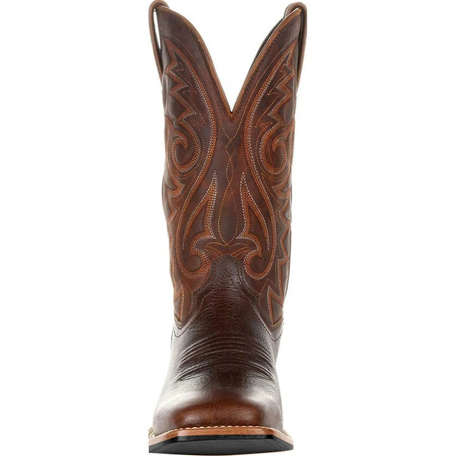Handmade Cow Embroidery Western Pointed-toe Mid-calf Male Slip on Men Riding Boots atos Hombre 240819