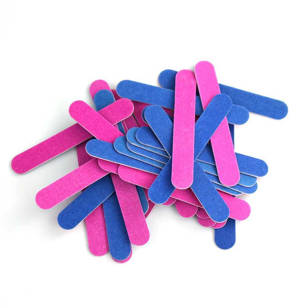 10/50/100 pieces of nail file double-sided buffer 180/240 grain red and blue nail art sanding nail polishing gel removal tool accessories W240829