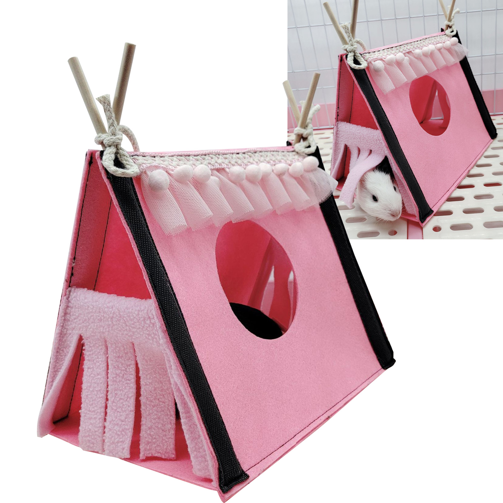 Hamster Hideout Tent Rabbit Rat Tunnel House Small Animal Tube Toy Warm Nest Habitat Pet Supplies