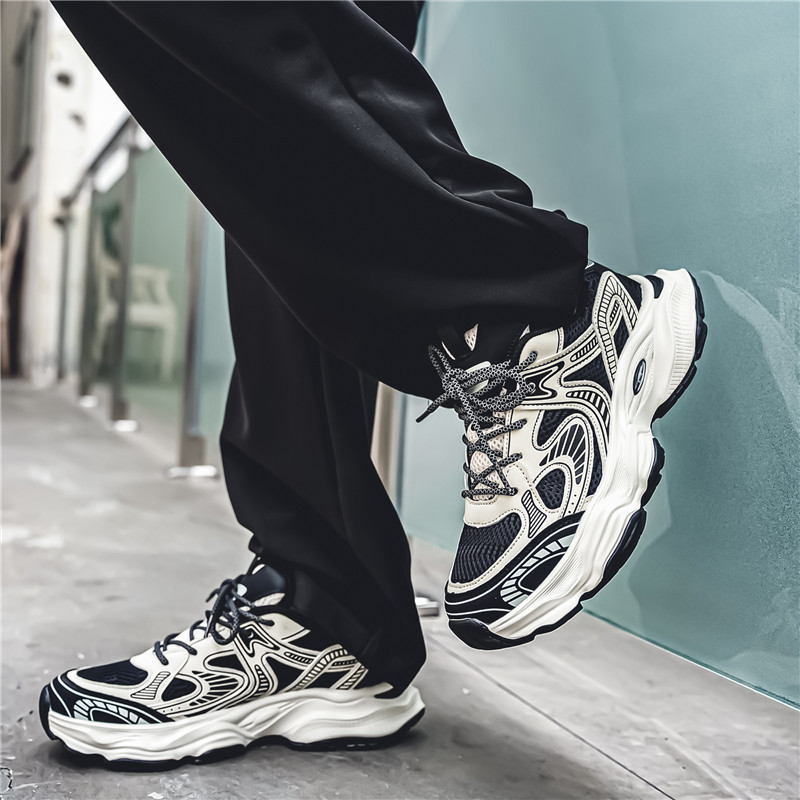 Men's thick soled mesh breathable versatile casual sports shoes