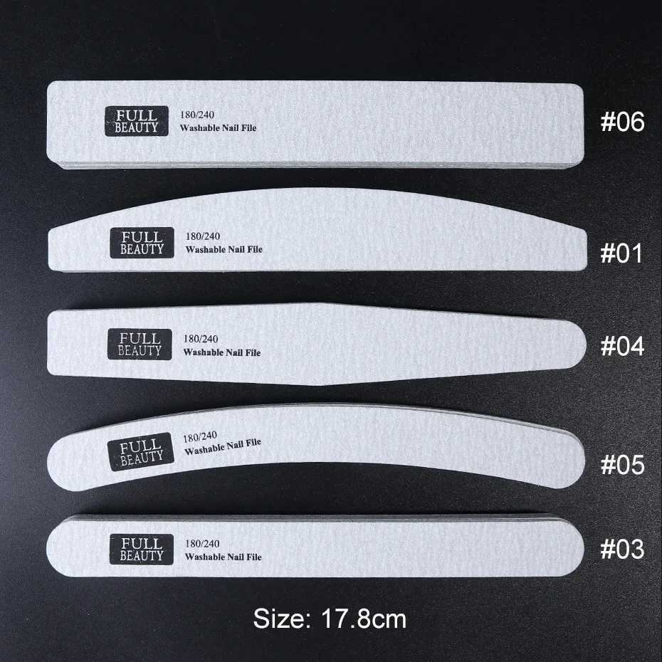 10 pieces/set professional nail files 180/240 grit wooden sandpaper buffer block sanding washable nail files manual foot therapy #1577 W240829