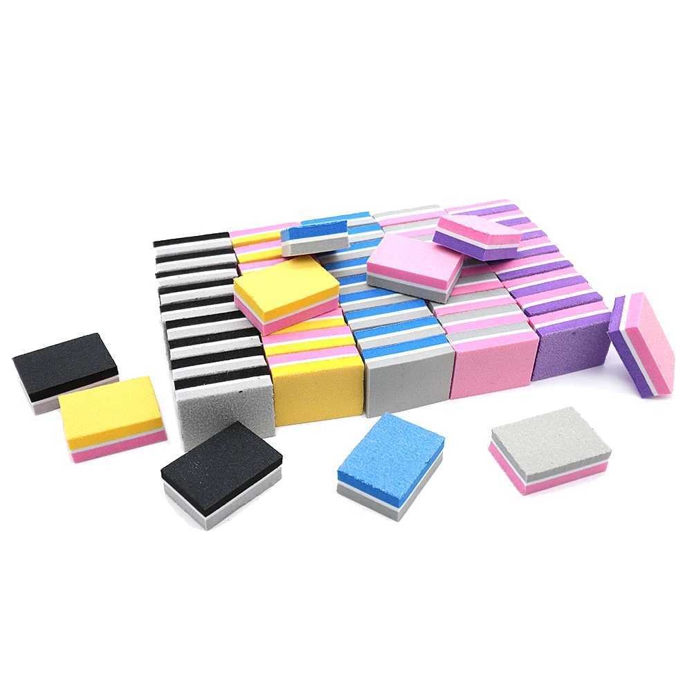 10 pieces/batch of Rescue nail file products double-sided sandpaper small sponge square Neil file tool gravel 100/180 to salons/professionals W240829