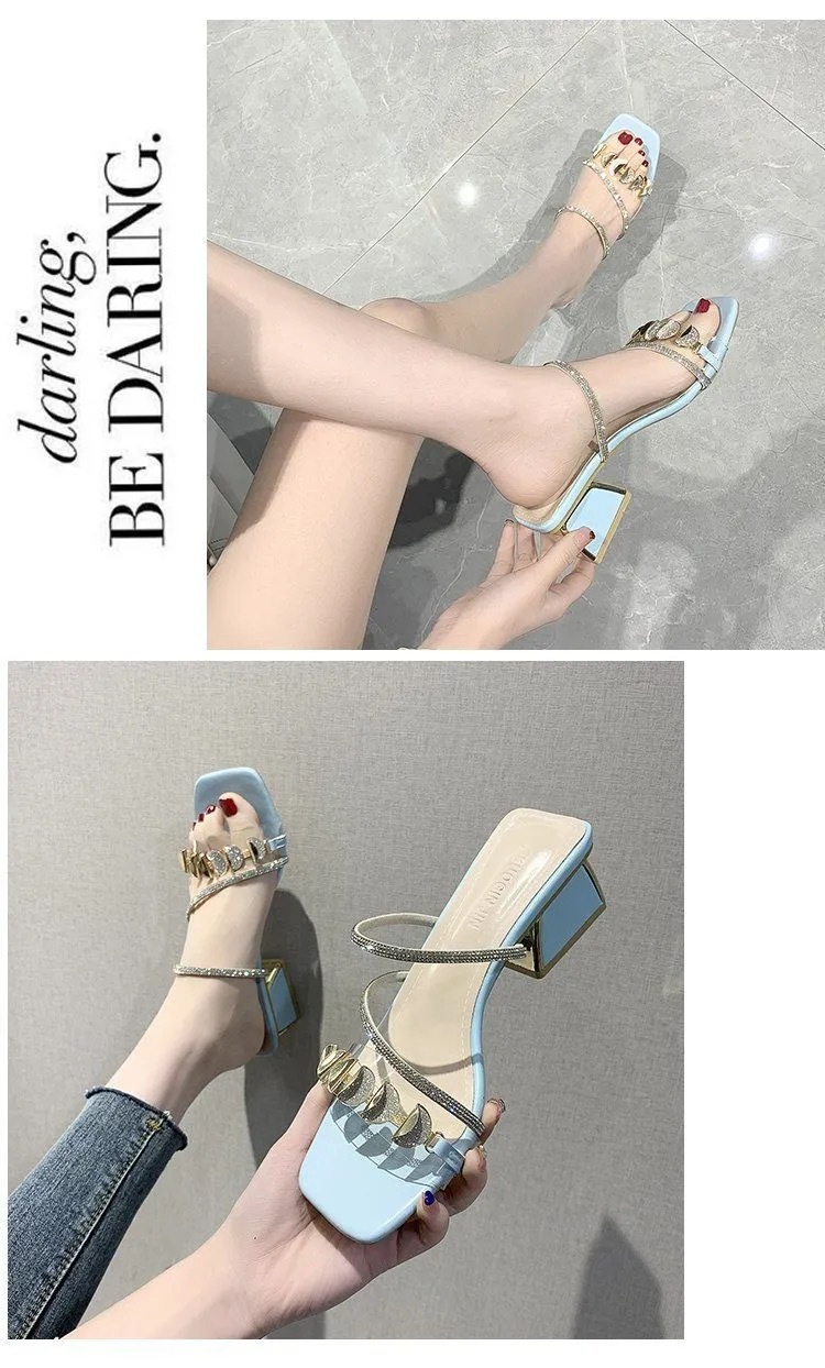 Slides Rhie for Women Med Heel Slippers Woman Shoes Summer Leisure Open Toe Bg New Sandals atillas Mujer Casa Feminino 70e4