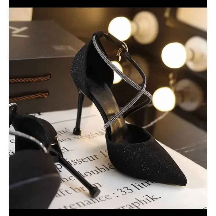 New 2022 fashion summer Sexy Stiletto High Heels New pumps Ladies Pointed Toe Shallow Party Shoe for wedding women black shoes d648